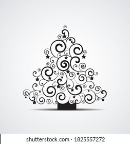 Vector Christmas background, Merry Christmas card with Christmas tree