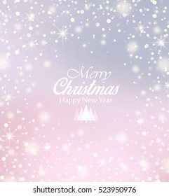Vector Christmas background, Merry Christmas card with snow