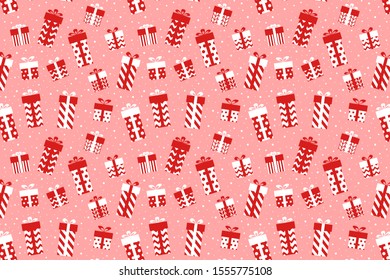 Vector Christmas background with pattern from gift boxes