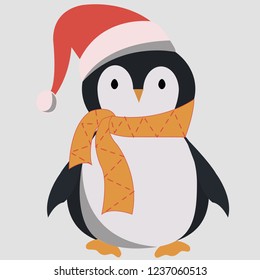 vector christmas background with penguin
