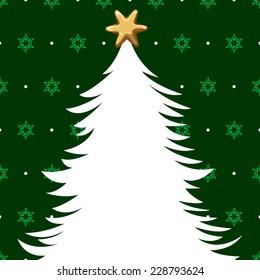 Vector Christmas background with pine tree silhouette