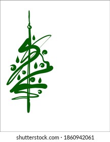 
vector christmas background with poinsettia image for new year design. 