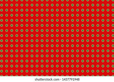 Vector Christmas background. Red and green polka dot pattern. 