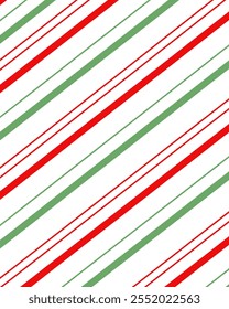 Vektor-Weihnachtshintergrund mit roten und grünen Streifen auf weißem Hintergrund