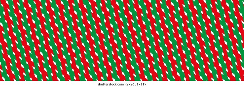 Fondo de Navidades de Vector. Patrón de rayas diagonales rojas y verdes.