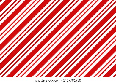 Vector Christmas background. Red and white diagonal stripes pattern. 