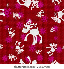 Vector Christmas Background with Reindeers