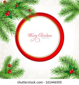 Vector Christmas background with round place for an inscription