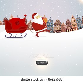 vector christmas background with santa