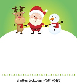 Vector Christmas background with Santa Claus character