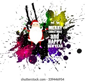 Vector Christmas background with Santa. Vector design