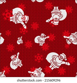 Vector Christmas Background with Santas
