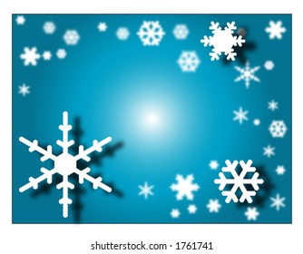 Vector Christmas background with snow flakes.