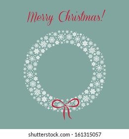 Vector Christmas Background With Snowflake Wreath