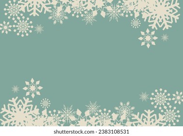 Vector de fondo navideño con copos de nieve. Diseño festivo para las impresiones de moda de Navidad y Año Nuevo.