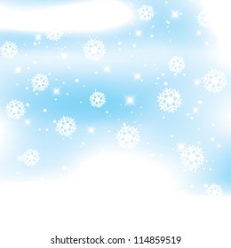 Vector Christmas background with snowflakes in winter.