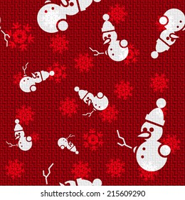 Vector Christmas Background with Snowmans