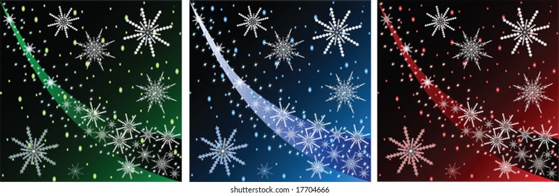 Vector Christmas background with stars and snowflakes