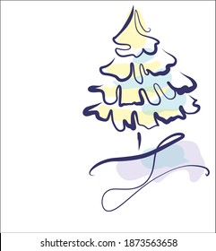 VECTOR Christmas Background with a stylish original winter hand-drawn graphics sketch  for design new Year card 