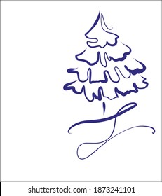 
VECTOR Christmas Background with a
stylish  original winter hand-drawn graphics sketch  for design new Year card 
