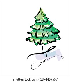 
VECTOR Christmas Background with a
stylish  original winter hand-drawn graphics sketch  for design new Year card 