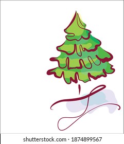 
VECTOR-Weihnachtshintergrund mit
stylisch  originale, handgezeichnete Wintergrafik-Skizze  für Design-Neujahrskarte 
