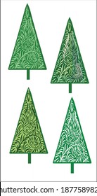 VECTOR Christmas Background with a stylish  original winter hand-drawn graphics sketch  Set for design new Year card 