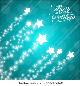 Vector Christmas Background with Stylized Falling Stars