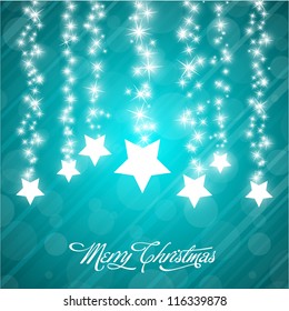 Vector Christmas Background with Stylized Falling Stars