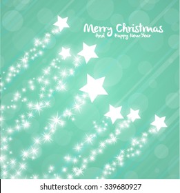 Vector Christmas Background with Stylized Falling Stars
