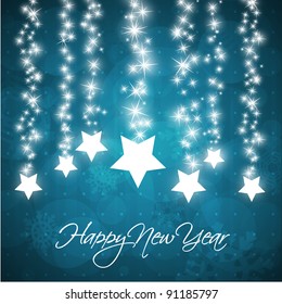 Vector Christmas Background with Stylized Falling Stars