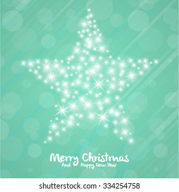 Vector Christmas Background with Stylized Star
