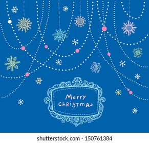 vector christmas background, template for the card