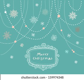 vector christmas background, template for the card 