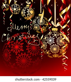 vector Christmas background in three layers