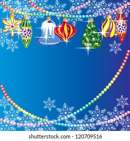 vector Christmas background with Christmas toys