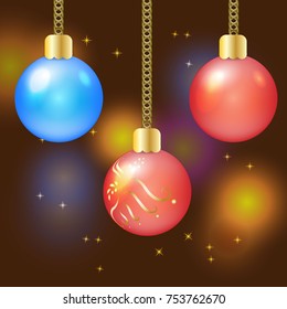 Vector Christmas background. Toys for decorating a Christmas tree.Eps10.