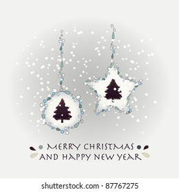 Vector christmas background with christmas tree decoration