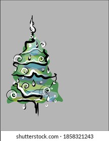
vector christmas background with tree for new year design. 