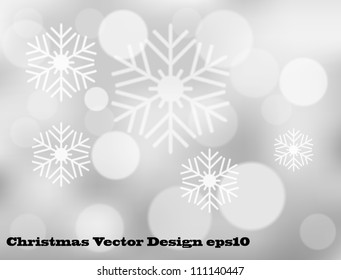 Vector Christmas background with white snowflakes and place for your text