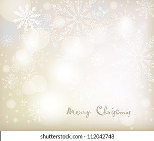 Vector Christmas background with white snowflakes. Vector design