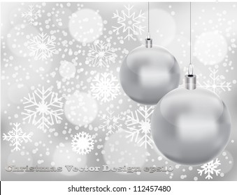 Vector Christmas background with white snowflakes and place for your text