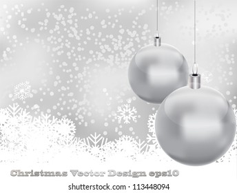 Vector Christmas background with white snowflakes and place for your text