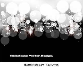 Vector Christmas background with white snowflakes and place for your text