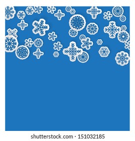 Vector Christmas background with white snowflakes and place for your text 