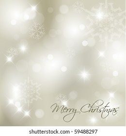 Vector Christmas background with white snowflakes and place for your text