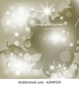 Vector Christmas background with white snowflakes and place for your text