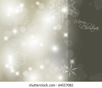 Vector de fondo navideño con copos de nieve blancos y lugar más oscuro para tu texto