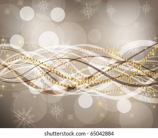 Vector Christmas background with white snowflakes and place for your text