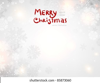 Vector de fondo navideño con copos de nieve blancos y lugar para tu texto